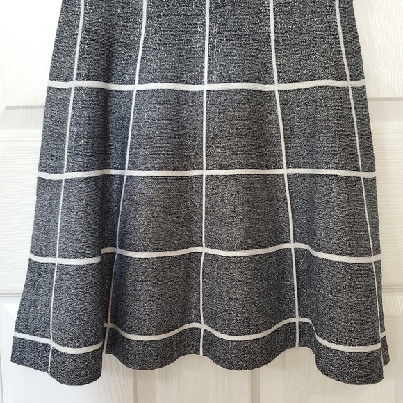 My Michelle Girls Silver Sparkle & Black Sweater Knit Short Sleeve Skater Dress - Picture 9 of 10